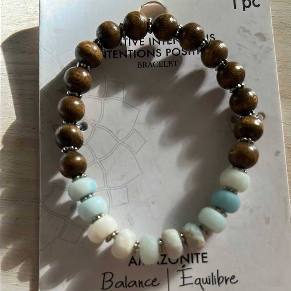 Amazonite Harmony Bracelet with Brown and Blue Beads